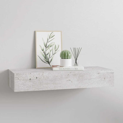 Vegghylle Betonggrå skuffehylle 60x23,5x10 cm MDF