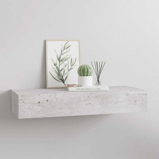 Vegghylle Betonggrå skuffehylle 60x23,5x10 cm MDF