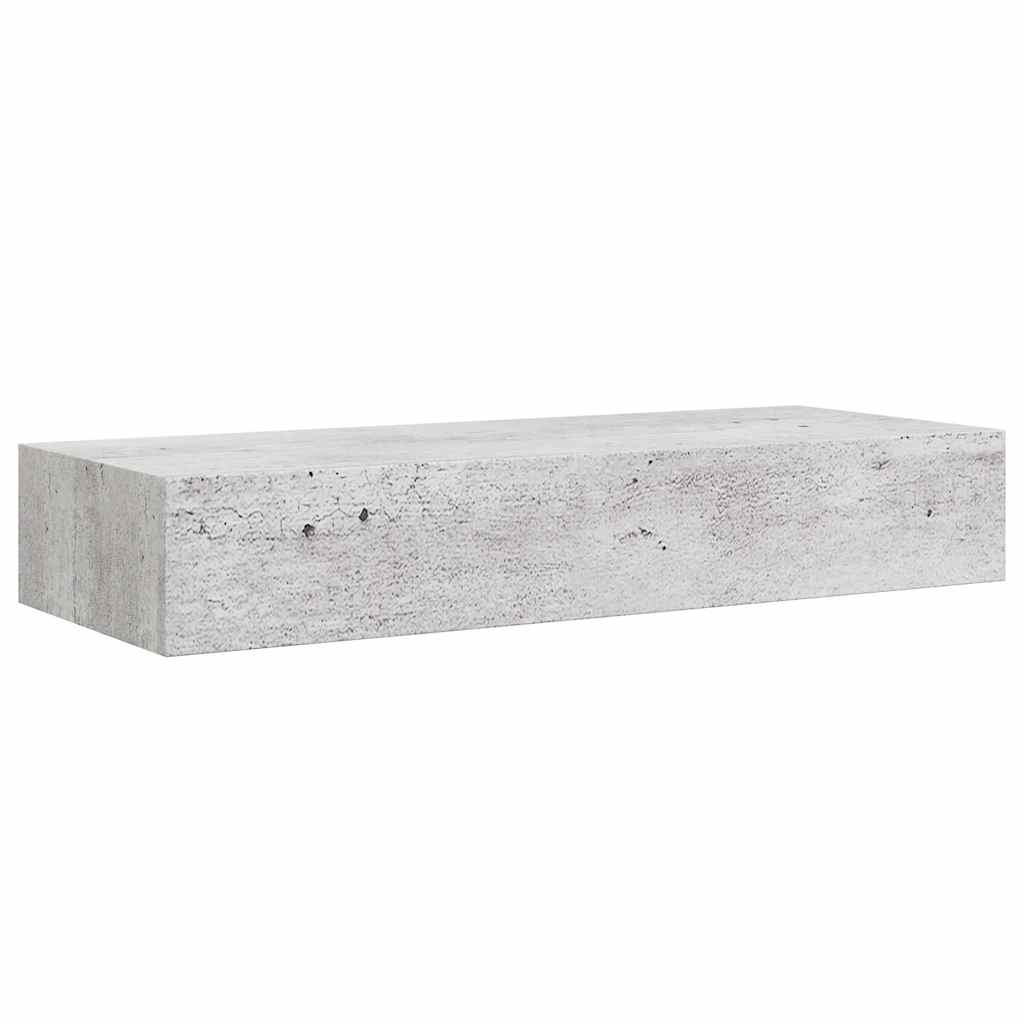 Vegghylle Betonggrå skuffehyller 2 stk 60x23,5x10 cm