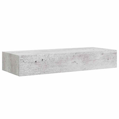 Vegghylle Betonggrå skuffehyller 2 stk 60x23,5x10 cm