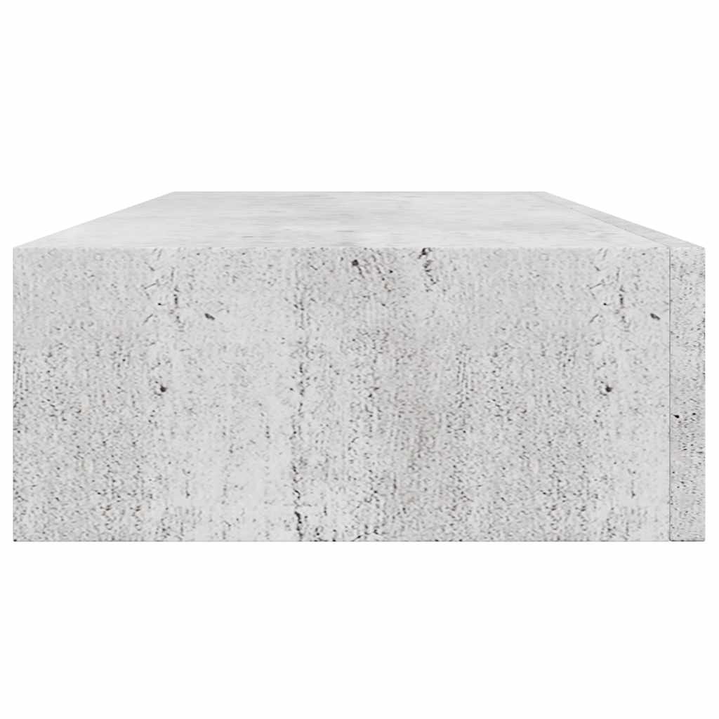 Vegghylle Betonggrå skuffehyller 2 stk 60x23,5x10 cm