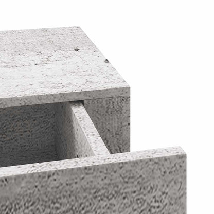 Vegghylle Betonggrå skuffehyller 2 stk 60x23,5x10 cm
