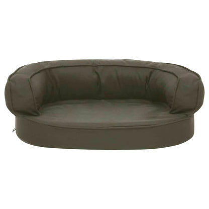 Hundeseng Ergonomisk med linutseende 60x42 cm mørkegrå