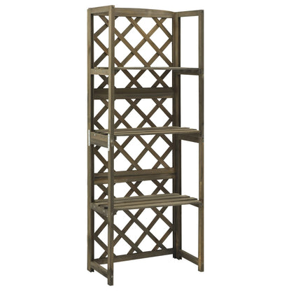 Utendørs Blomsterstativ DIV. med hyller 55x30x140 cm heltre gran grå