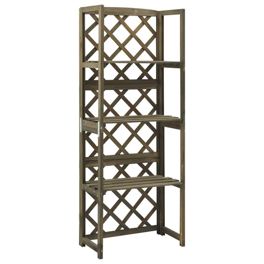 Utendørs Blomsterstativ DIV. med hyller 55x30x140 cm heltre gran grå