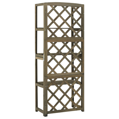 Utendørs Blomsterstativ DIV. med hyller 55x30x140 cm heltre gran grå