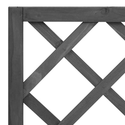 Blomsterkasse med espalier svart 70x30x135 cm heltre gran