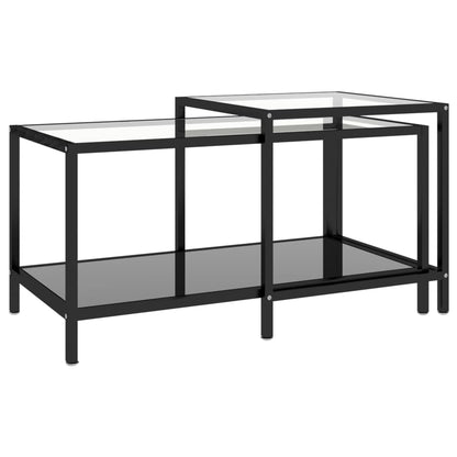 Salongbord Sofabord DIV. 2 stk herdet glass Svart