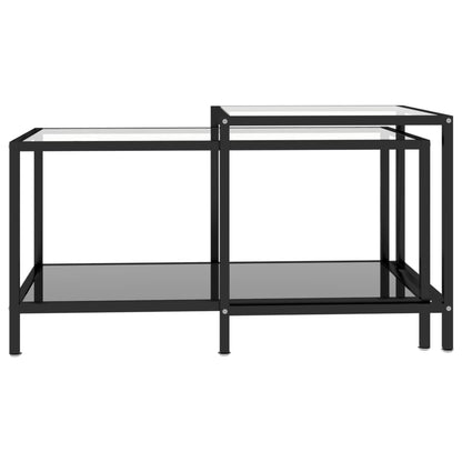 Salongbord Sofabord DIV. 2 stk herdet glass Svart