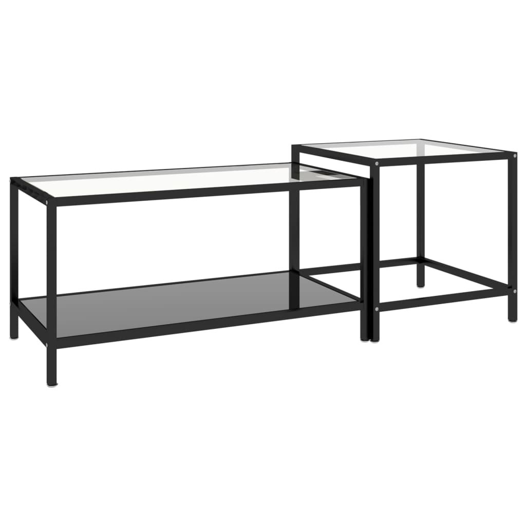 Salongbord Sofabord DIV. 2 stk herdet glass Svart