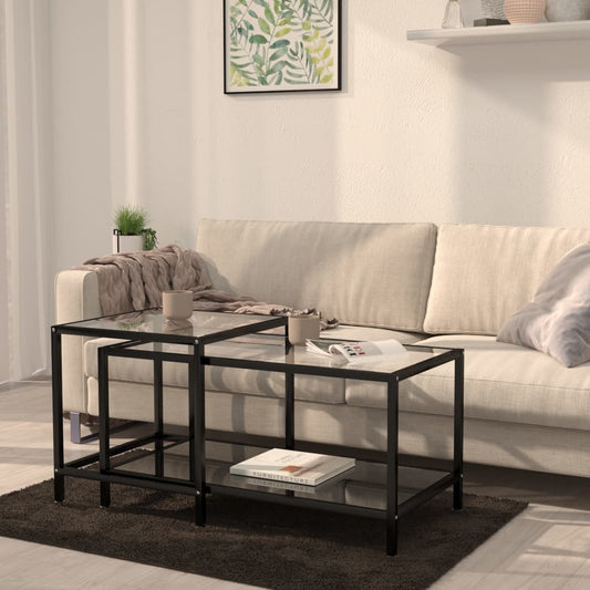 Salongbord Sofabord DIV. 2 stk herdet glass Svart