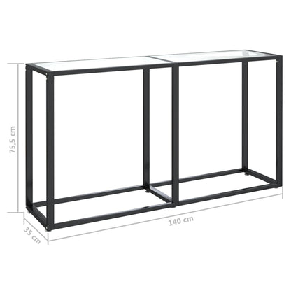 Avlastningsbord Konsollbord DIV. gjennomsiktig 140x35x75,5 cm herdet glass