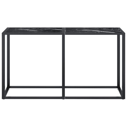Avlastningsbord Konsollbord DIV. Svart marmor 140x35x75,5 cm herdet glass