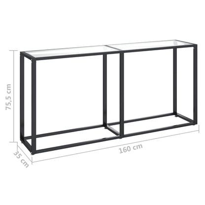 Avlastningsbord Konsollbord DIV. gjennomsiktig 160x35x75,5 cm herdet glass