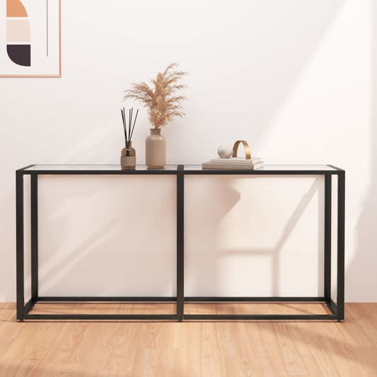 Avlastningsbord konsollbord DIV. gjennomsiktig 160x35x75,5 cm herdet glass
