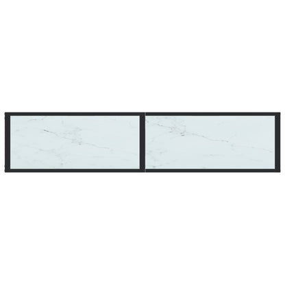 Avlastningsbord Konsollbord DIV. Hvit marmor 160x35x75,5 cm herdet glass