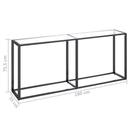 Avlastningsbord Konsollbord DIV. gjennomsiktig 180x35x75,5 cm herdet glass