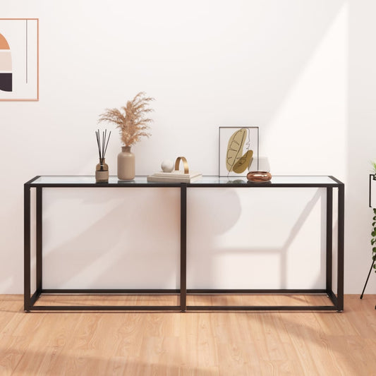 Avlastningsbord konsollbord DIV. gjennomsiktig 180x35x75,5 cm herdet glass