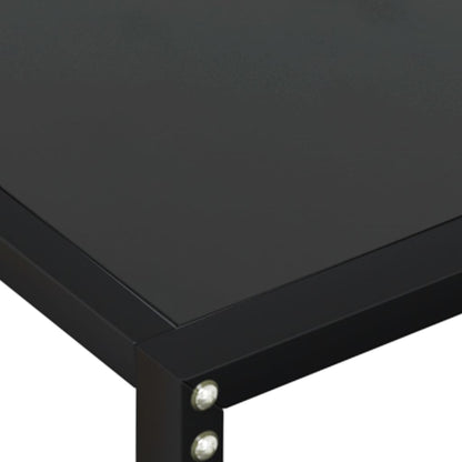 Avlastningsbord Konsollbord Svart 200x35x75,5 cm herdet glass