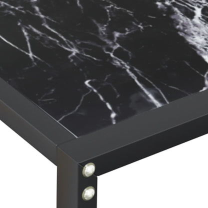 Avlastningsbord Konsollbord DIV. Svart marmor 200x35x75,5 cm herdet glass