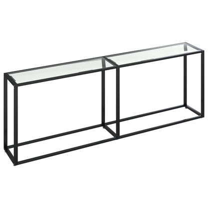 Avlastningsbord Konsollbord DIV. gjennomsiktig 220x35x75,5 cm herdet glass