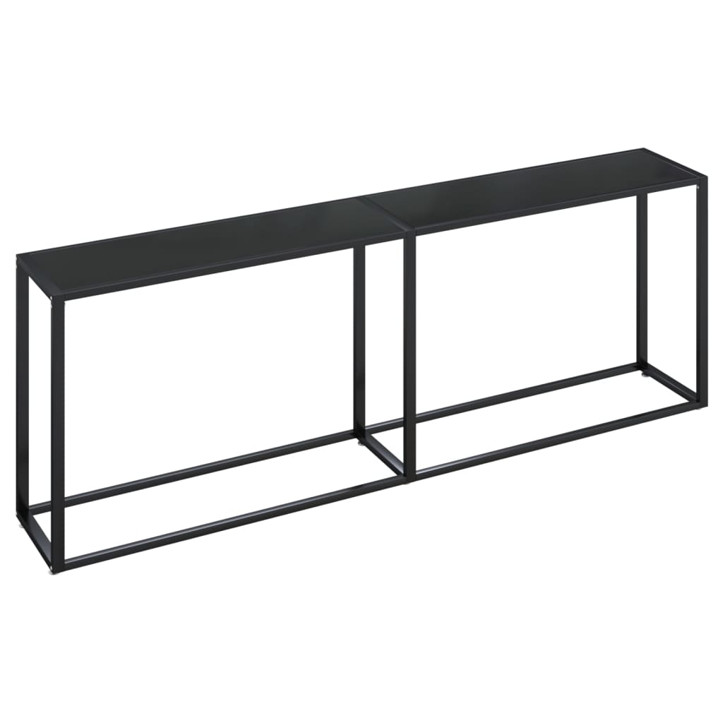 Avlastningsbord Konsollbord DIV.Svart 220x35x75,5 cm herdet glass