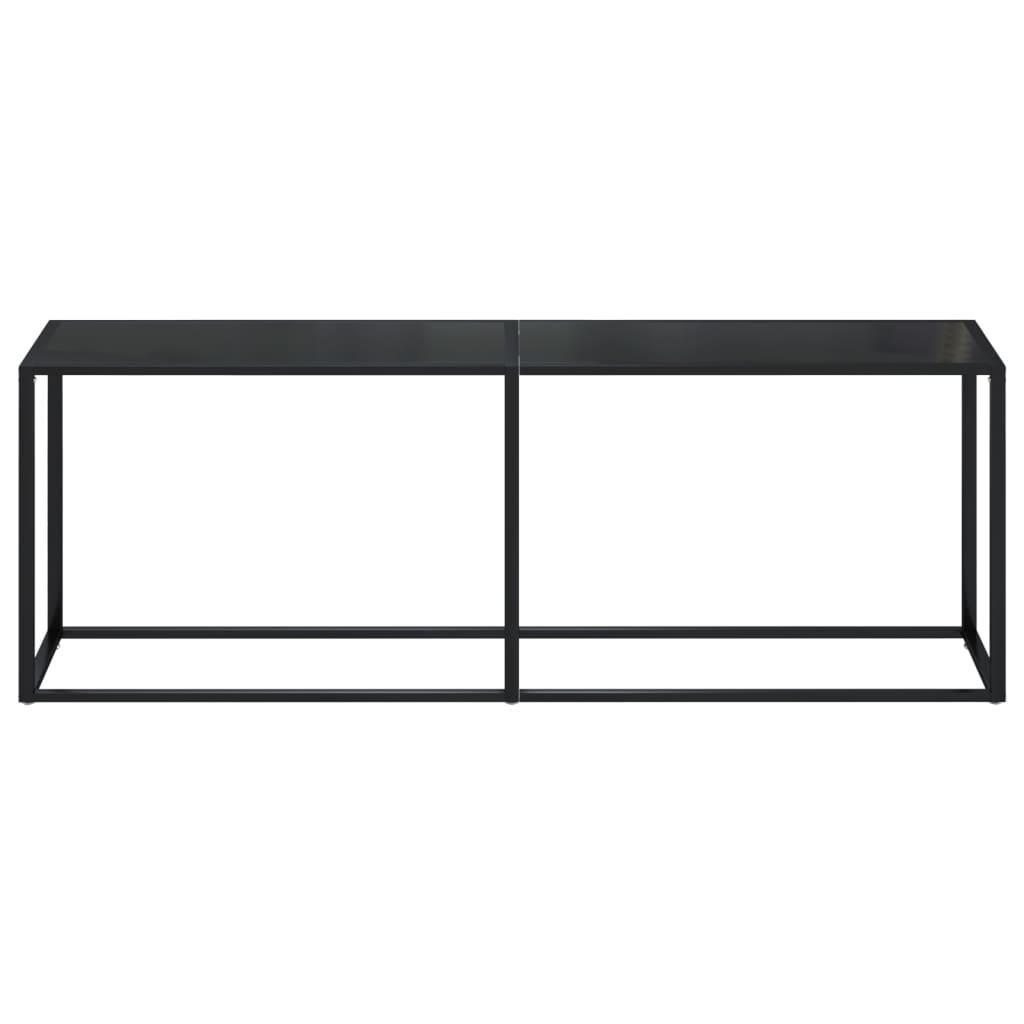 Avlastningsbord Konsollbord DIV.Svart 220x35x75,5 cm herdet glass