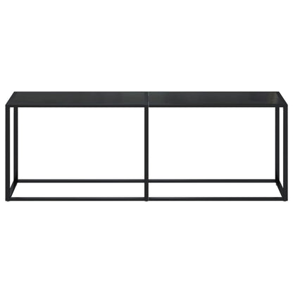 Avlastningsbord Konsollbord DIV.Svart 220x35x75,5 cm herdet glass