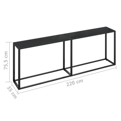 Avlastningsbord Konsollbord DIV.Svart 220x35x75,5 cm herdet glass