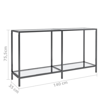 Avlastningsbord Konsollbord DIV. gjennomsiktig 140x35x75,5 cm herdet glass
