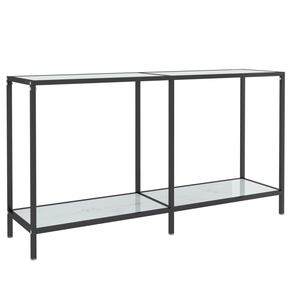 Avlastningsbord konsollbord Hvit 140x35x75,5 cm herdet glass