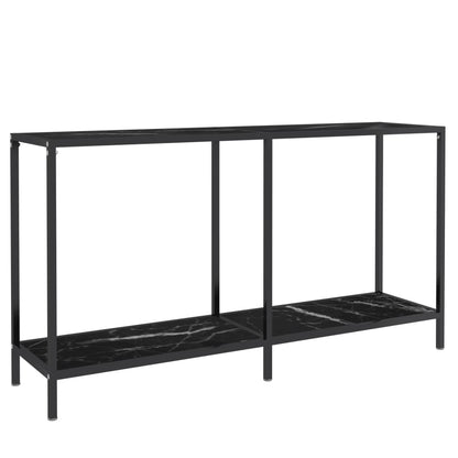 Avlastningsbord Konsollbord Svart 140x35x75,5 cm herdet glass