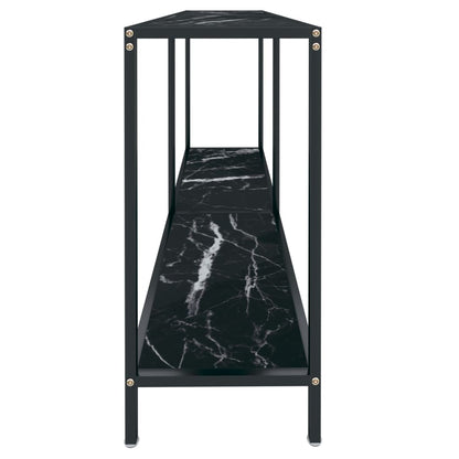Avlastningsbord Konsollbord Svart 140x35x75,5 cm herdet glass
