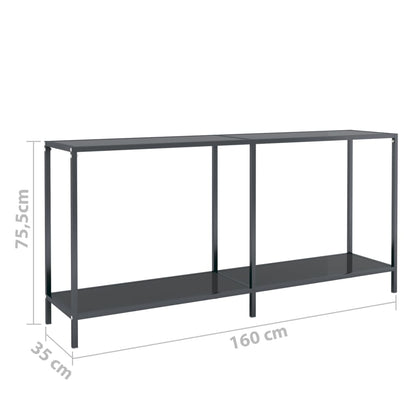 Avlastningsbord Konsollbord Svart 160x35x75,5 cm herdet glass