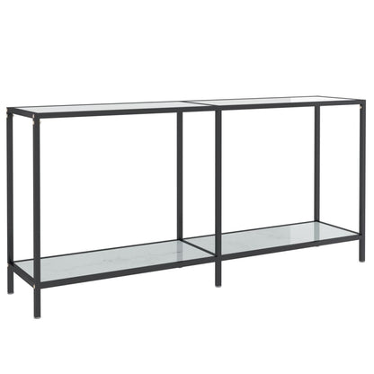 Avlastningsbord Konsollbord Hvit 160x35x75,5 cm herdet glass