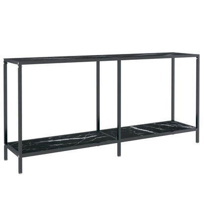Avlastningsbord konsollbord Svart 160x35x75,5 cm herdet glass