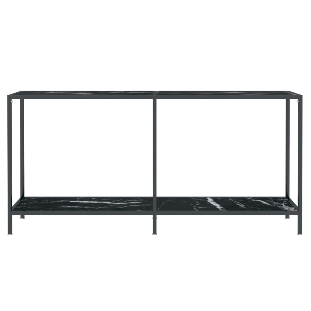 Avlastningsbord konsollbord Svart 160x35x75,5 cm herdet glass