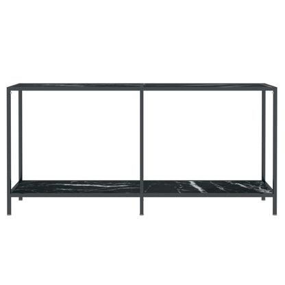 Avlastningsbord konsollbord Svart 160x35x75,5 cm herdet glass
