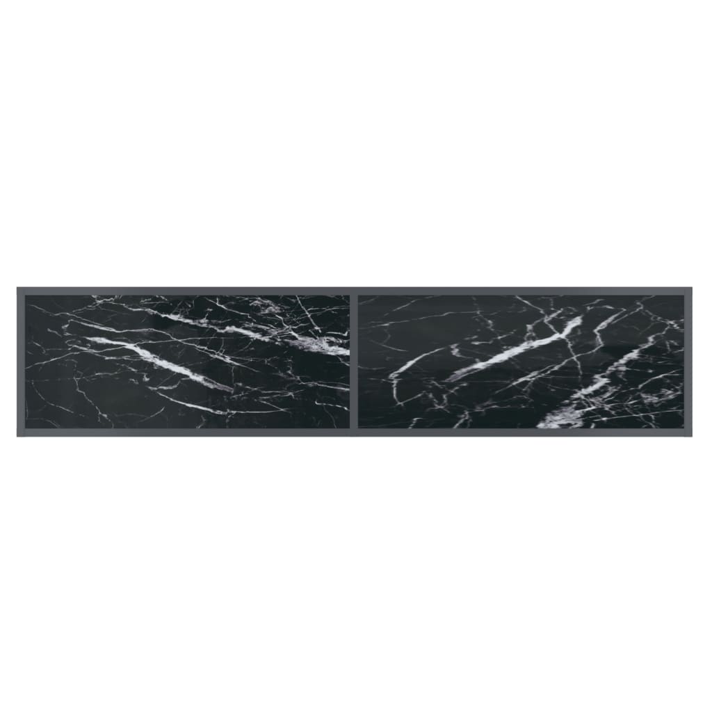 Avlastningsbord konsollbord Svart 160x35x75,5 cm herdet glass
