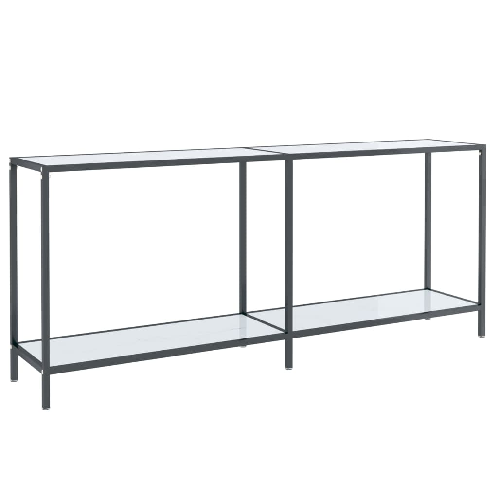 Avlastningsbord Konsollbord Hvit 180x35x75,5 cm herdet glass