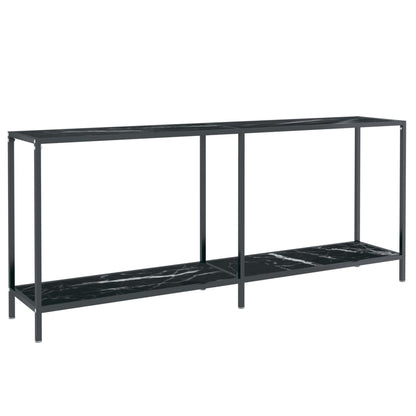 Avlastningsbord Konsollbord Svart 180x35x75,5 cm herdet glass
