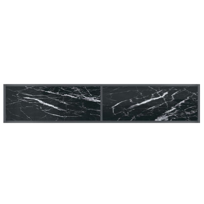 Avlastningsbord Konsollbord Svart 180x35x75,5 cm herdet glass