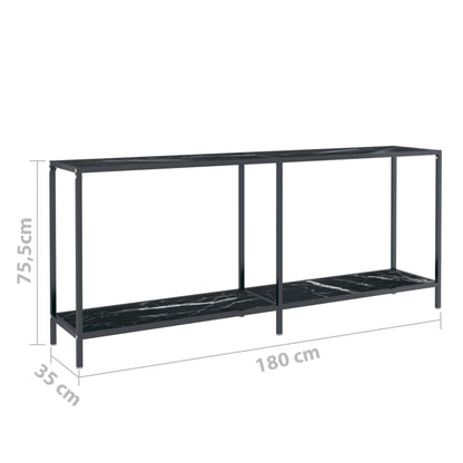 Avlastningsbord Konsollbord Svart 180x35x75,5 cm herdet glass