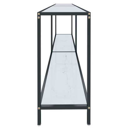Avlastningsbord Konsollbord Hvit 200x35x75,5 cm herdet glass