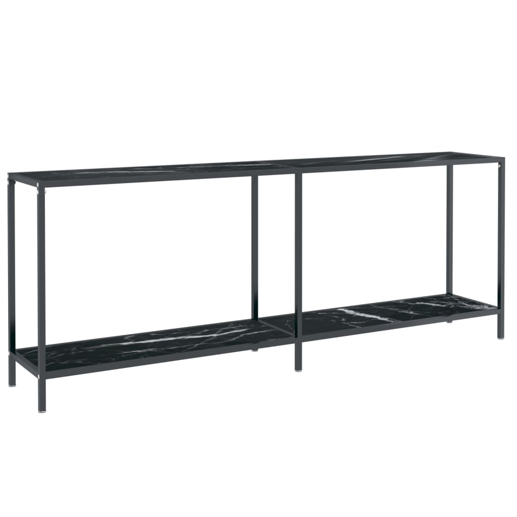 Avlastningsbord konsollbord Svart 200x35x75,5 cm herdet glass