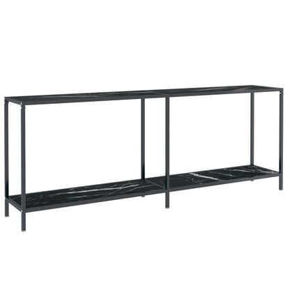 Avlastningsbord konsollbord Svart 200x35x75,5 cm herdet glass