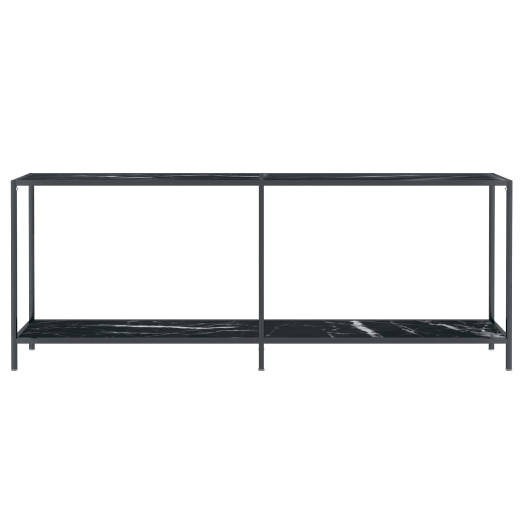 Avlastningsbord konsollbord Svart 200x35x75,5 cm herdet glass