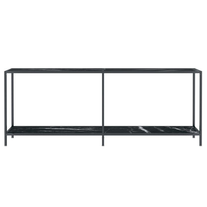 Avlastningsbord konsollbord Svart 200x35x75,5 cm herdet glass