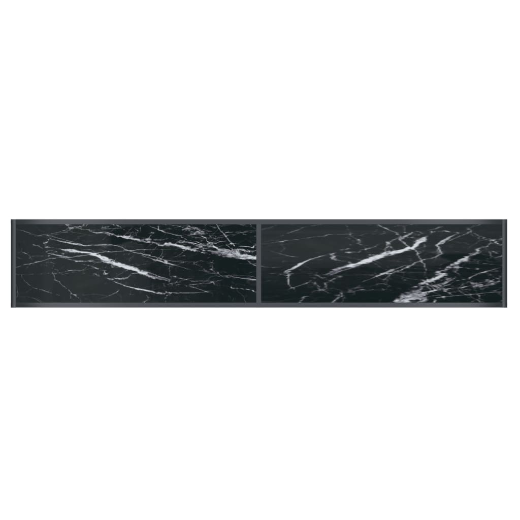 Avlastningsbord konsollbord Svart 200x35x75,5 cm herdet glass