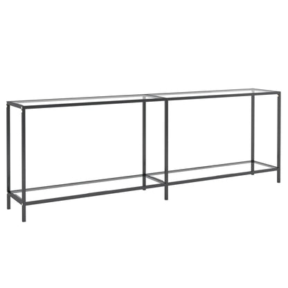 Avlastningsbord Konsollbord DIV. gjennomsiktig 220x35x75,5 cm herdet glass